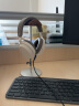 Drewchan 耳机支架通用头戴式耳机架电脑游戏竞技耳麦桌面实木挂架铝合金收纳架金属展架立式置物架 EJ4S银色胡桃木耳机支架 实拍图