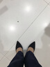 达芙妮七夕高跟女绒面细跟一脚蹬职业气质尖头单鞋 绒黑（5cm跟高） 35 实拍图