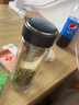 格亚（GEYA）双层玻璃杯高档茶杯男商务办公水杯泡茶杯养生杯子办公定制礼品 金色【AG+抑菌升级款】400ml 实拍图