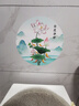 荷花鲤鱼图装饰画水火既济厨房卫生间荷花净秽莲花自粘墙贴纸壁画 白莲净秽+卫生间用 30x30厘米 仅贴画一张 实拍图