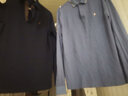 杉杉【花纱纯棉】新年长袖T恤男春秋新款休闲polo衣服中年套头打底衫 藏青 L (175/92A) 实拍图