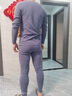 Cailv Kerini男士保暖内衣套装秋衣秋裤加绒保暖修身打底紧衫冬季无痕V领德绒 黑色加绒 L 实拍图