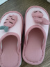冒嘟嘟儿童卡通可爱棉拖鞋男童女童居家室内地板防滑厚底亚麻布拖鞋 粉色萝卜兔(包头款) 32-33(内长约19.5cm) 实拍图