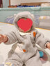 迷你巴拉男童女童外出连体衣宝宝爬服哈衣婴儿衣服【猫绒绒】 浅灰20006 80cm 实拍图
