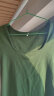 美洋（MEIYANG）方程式T恤 法式复古简约坑条方领修身弹力短袖上衣新款百搭上衣女 青草绿 L 晒单实拍图