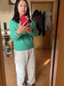 尚都比拉内搭圆领毛衣女秋冬打底衫慵懒风加厚小个子针织衫 青柠绿 均码  实拍图