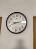 得力（deli）挂钟客厅简约时尚钟表卧室石英钟低噪白色37cm挂钟挂式机械钟 【热销款】免打孔黑-12英寸/30cm 实拍图