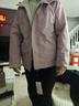 西域骆驼（VANCAMEL）三合一防风冲锋衣款男女夹克加厚保暖可拆卸登山服滑雪服运动外套 KY09S木槿紫/暖白-女 XL 实拍图