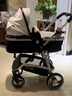 纽贝耳newber纽贝耳婴儿推车可坐躺高景观折叠双向宝宝手推车避震轻便 黑白【优质PU皮】 实拍图