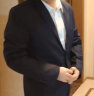 卡度顿 西服套装男三件套修身商务西装职业正装外套男新郎伴郎结婚礼服 藏青(外套+西裤+衬衫) 5XL【171-185斤】+7件礼品 实拍图