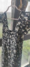 三彩2024春季新款U领浪漫碎花雪纺裙印花飞飞袖连衣裙长裙女 黑米花卉 L 165/88A 实拍图