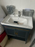 居琛（JUCHEN）太空铝浴室柜落地式洗手盆柜组合小户型阳台卫生间洗脸盆洗漱台卫浴柜镜柜 【航天铝材】落地轻奢蓝60*40+全套配件 实拍图