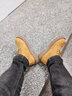 森馬（Senma）高帮马丁靴系带时尚加绒保暖工装靴男靴 M619313602 咖喱黄 38码 实拍图