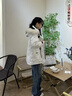 波司登（BOSIDENG）极寒羽绒服鹅绒女款短款连帽大毛领时尚百搭加厚新国标外套 【店长推荐】冰花白9BM1 XS 155/80A 体重约110以内 实拍图