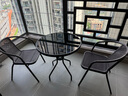 紫叶（ziye）阳台桌椅三件套户外桌椅仿藤椅小茶几组合铁艺休闲简约阳台小桌椅 实拍图