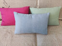 亓元纯色加厚仿棉麻腰枕沙发抱枕靠垫简约客厅家用午睡枕长方形靠枕 蓝色 40X60腰枕含芯 实拍图