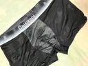 浪莎（LangSha）夏季高档冰丝内裤男性感四角透明蕾丝内裤薄款镂空时尚男平角短裤 黑色 - 1条 XL [建议110-125斤] 实拍图