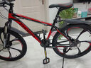凤凰（Phoenix）山地自行车成人男女学生青少年减震变速越野公路通勤车山地车 24寸黑红碳钢车架十刀轮 30速数字指拨（前中后全轴承） 实拍图