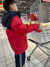 雪中飞童装儿童羽绒服2025新款男童女童中大童拼接面包羽绒服冬季外套 中国红 170 实拍图