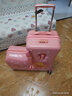 AO WEI LA小黄鸭儿童行李箱可骑可坐男女儿童旅行箱行李箱骑行箱儿童拉杆箱 粉色花朵鸭 24英寸 实拍图