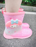Hello Kitty儿童雨鞋女童中筒防滑雨靴美乐蒂小孩宝宝水鞋 炫彩红 180mm  实拍图