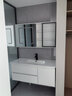 荣洁（RONGJIE）65cm75/85/95/105厘米浴室柜陶瓷一体盆现代简约洗脸卫生间洗漱台 白115cm陶瓷一体盆+玻璃豪华镜柜 实拍图