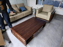 心居名家 新中式实木沙发组合 乌金木客厅家具现代轻奢大户型头层真皮沙发 全实木框架单人位108cm 甄选进口乌金木+头层黄牛皮 实拍图
