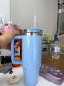 STANLEY巨无霸吸管杯水杯保温杯大容量办公不锈钢杯子887ML-矢车菊蓝 实拍图