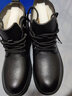正泰牛皮棉靴羊毛一体雪地靴男厚底男士马丁靴加绒棉鞋男JZ0136黑色43 实拍图