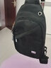 七匹狼（SEPTWOLVES）斜挎包男胸包单肩包帆布小背包男包大容量休闲男士包包潮牌 黑色 实拍图