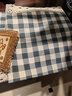 巧林儿多用盖巾小桌布床头柜罩微波炉冰箱罩洗衣机立式空调盖布小方巾 蓝白格 70*70cm 实拍图