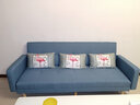 卓芝 布艺沙发床客厅卧室组合家具北欧现代小户型出租房公寓折叠沙发 2号深蓝色(棉麻布) 4人位(2米长*宽1.1米)配3抱枕 实拍图
