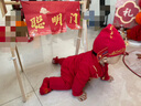 传乐星（CHUANLEXING）婴儿衣服满月百天唐装夏季薄款男女宝宝周岁一岁抓周礼服连体衣 （春秋长款+帽袜）刺绣唐装 90 码(20-23斤/10-14月)周岁 晒单实拍图