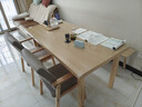 林之语客厅大书桌实木腿餐桌办公一体双人长条桌子工作台学习桌大板茶桌 【加厚桌+凳+椅x2】原木色160x80 实拍图