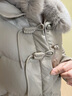 鸭鸭（YAYA）中年妈妈装羽绒服女短款狐狸毛领冬装中老年人女装加厚防寒外套 卡其灰色 2XL 实拍图