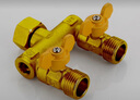 一靓4分活接三通四通接头燃气阀门黄铜煤气阀天然气阀三通阀一分二路三路 A4款：Ⅱ型 4分双外丝 带活接 三通阀 实拍图