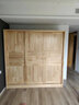 裕乡 衣柜卧室 实木衣柜 全实木家具推拉门衣柜移门二门大衣柜简 三门清漆款【长200*深55*高200】衣柜 实拍图