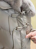 鸭鸭（YAYA）中年妈妈装羽绒服女短款狐狸毛领冬装中老年人女装加厚防寒外套 卡其灰色 2XL 实拍图