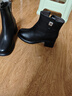 意尔康女靴羊皮粗跟气质通勤及踝靴加绒保暖短靴女 14734W 黑色   37 实拍图