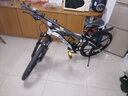 EG7山地自行车成人学生变速越野单车双减震赛车26寸青少年男女 六刀【升级减震 轻量铝架】黑白 24寸30速【适合：145-165CM】 实拍图