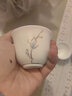 金岚玉 唐山骨瓷小茶杯玉兰花开茶具功夫茶杯骨粉中式小水杯美人杯 玉兰花开-美人杯70ml6只 实拍图