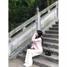 可茵休闲裤女装套装2025年秋冬新款小个子慵懒风穿搭针织毛衣阔腿裤子 9697粉色毛衣+阔腿裤 L 实拍图
