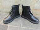 卡帝乐鳄鱼（CARTELO）马丁靴男款秋冬季2025工装靴子男厚底皮靴高帮男靴作战靴 黑色 42 实拍图
