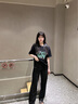 Foss Phil休闲裤男春夏季宽松直筒裤子垂顺感阔腿运动西装裤FPK09黑色M 实拍图