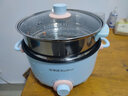 电煮锅家用多功能电热锅电火锅蒸煮一体电蒸锅宿舍小锅多用途锅小电锅煎涮不粘锅 1.8L灰色不粘内胆+600w+餐具礼品 实拍图
