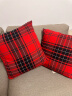 无印良品（MUJI）棉法兰绒靠垫 抱枕可拆洗 红色格纹 55×59cm 实拍图