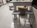 原立小户型家用吧台隔断柜客厅餐桌酒柜简约现代靠墙桌子简易小吧台桌 白色配灰色 长100*宽30*高100+2凳 实拍图