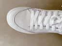 回力（Warrior）官方小白鞋女鞋冬季板鞋女士低帮饼干鞋皮面休闲鞋子女 白色 37 实拍图