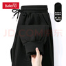 班尼路休闲裤男春秋款宽松休闲大码男士束脚裤运动显瘦青少年学生长裤子 【重磅棉】-黑#纯色 M 【现货速发】 实拍图