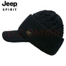 JEEP SPIRIT帽子冬季防寒男女老年人纯羊毛针织毛线鸭舌帽保暖加厚护耳老人帽 黑色（100%纯羊毛） 均码-有弹性 实拍图